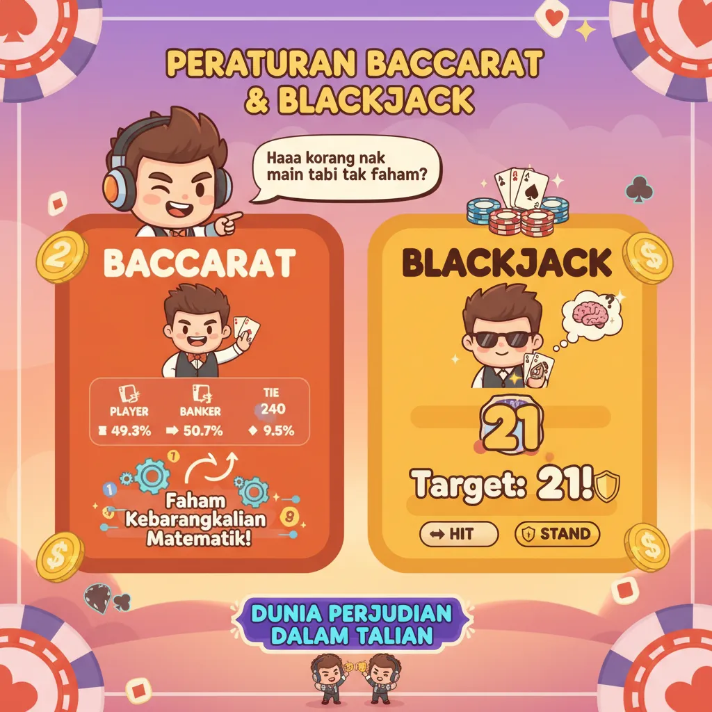 Asas Peraturan Baccarat dan Blackjack: Kad Strategi & Kebarangkalian Matematik